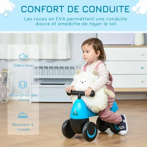 DRAISIENNE VÉLO ENFANT 4 ROUES EVA SELLE GUIDON ERGONOMIQUE BLEU NOIR 5 DRAISIENNE VÉLO ENFANT 4 ROUES EVA SELLE GUIDON ERGONOMIQUE BLEU NOIR – Image 3