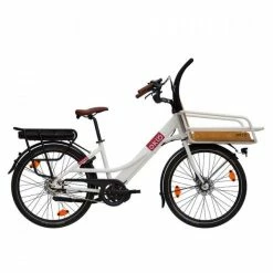 VÉLO CARGO COMPACT ÉLECTRIQUE - FAMILÉÖ 3 VITESSES BLANC