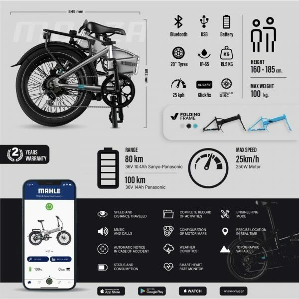 VÉLO ÉLECTRIQUE PLIANT 20" SMARTBIKE - LEGEND MONZA 14AH ARGENT 7 VÉLO ÉLECTRIQUE PLIANT 20" SMARTBIKE - LEGEND MONZA 14AH ARGENT – Image 5