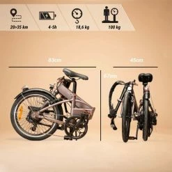 VELO PLIANT A ASSISTANCE ELECTRIQUE TILT 500 TAUPE -VÉLOS VTT Soldes Magasin velo pliant a assistance electrique tilt 500 taupe 2 600x600 1