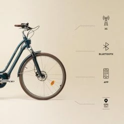 VÉLO VILLE ÉLECTRIQUE CONNECTÉ ELOPS 920 E CONNECT LF VERT FONCÉ -VÉLOS VTT Soldes Magasin velo ville electrique connecte elops 920 e connect lf vert fonce 3 600x600 1